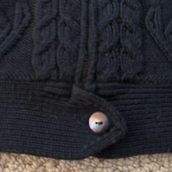 Shin Choi/Bergdorf Goodman Deep Navy Blue Zip Up Cable Knit Sweater - Picture 8 of 8